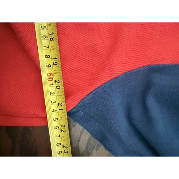 Vintage BIKE polo SMU Mustangs embroidered color block red white blue Large - Picture 9 of 9